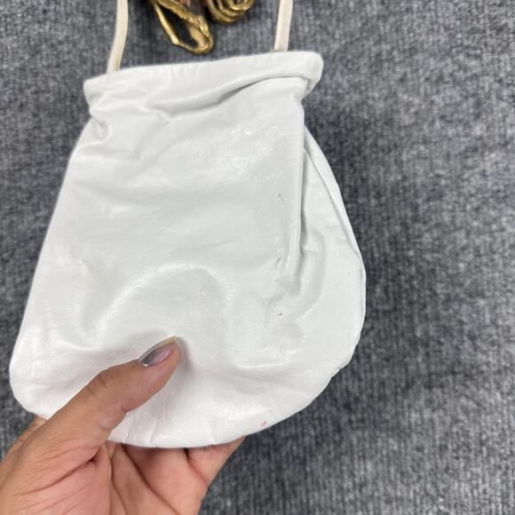 Vintage Carvalhus Crossbody Bag White Brass Crystal Amethyst Quartz Boho Artisan - Picture 6 of 11